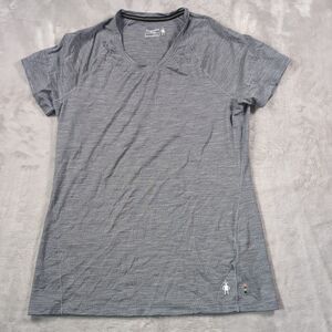 Smartwool Merino 150 Base Layer Short Sleeve Shirt Womens Large Gray Wool Blend